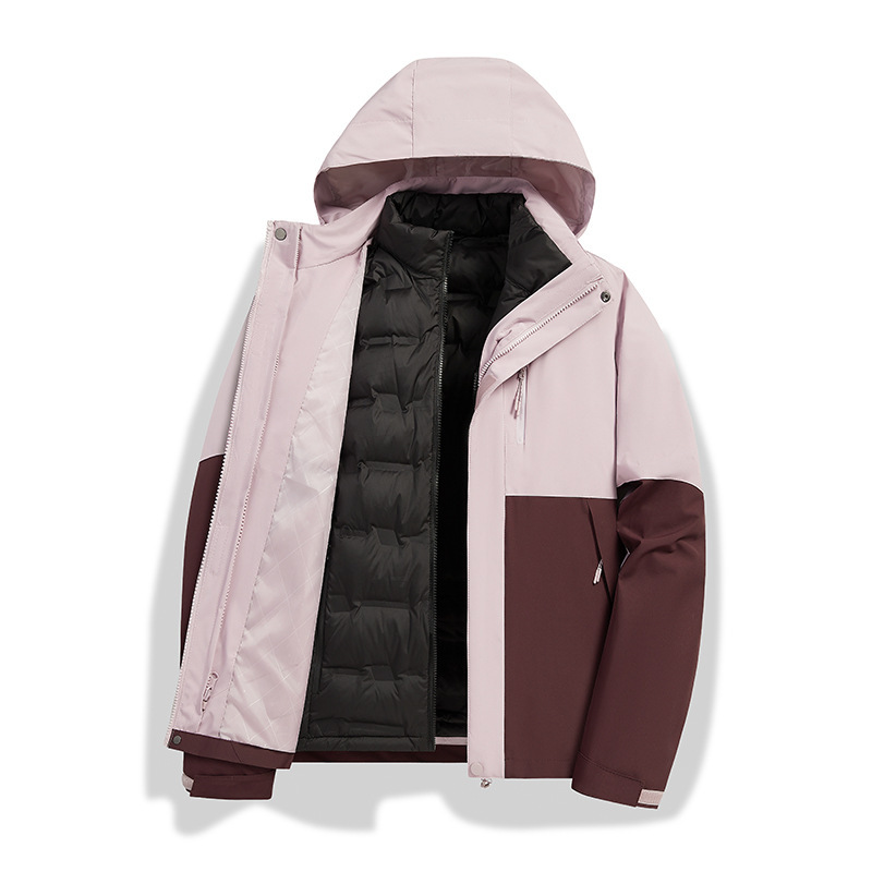 Men's Clothing Winter new outdoor Coat three in one two piece suit for men and women couples windproof, waterproof and warm jacket_voghion.com