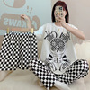 Summer cartoon pijama, shorts, trousers, set, with short sleeve, 3 piece set