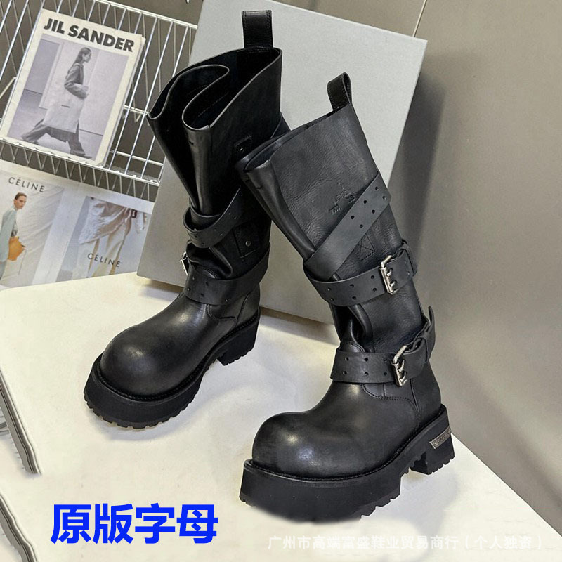 Black high boots platform