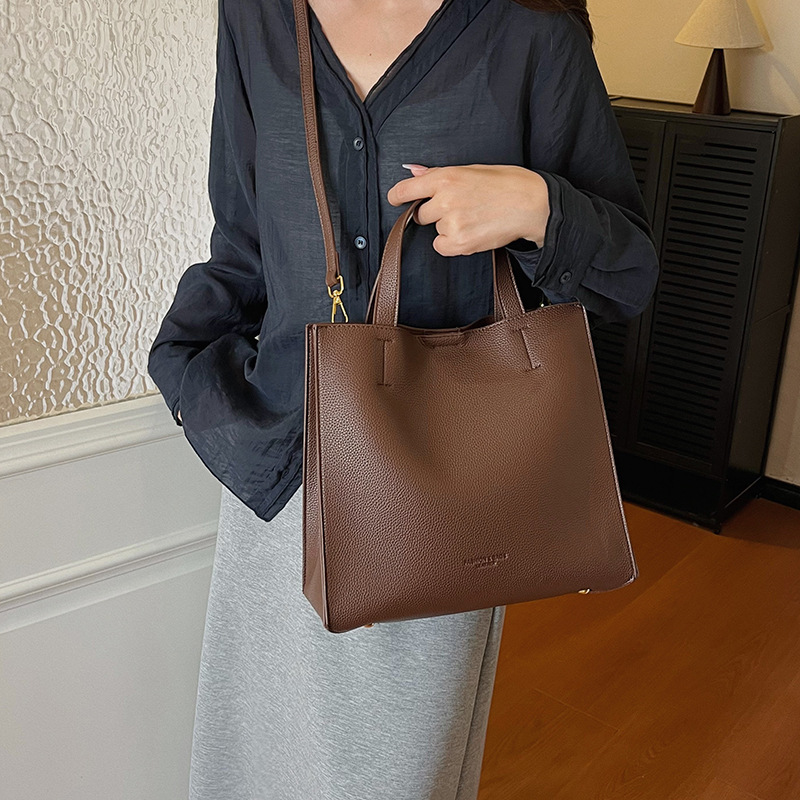 Bolso para mujeres 2026 nuevo litchi patrón de viaje de mano bolso de mano multicapa bolso de hombro de alta calidad