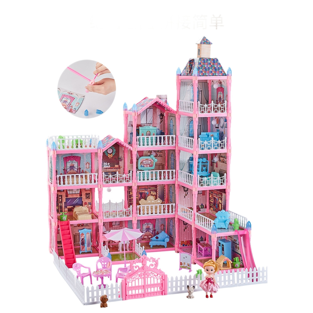 Casa de muñecas transfronterizas de la princesa, muebles de muñecas, muebles de montaje, habitaciones infantiles, niñas, Europa y América