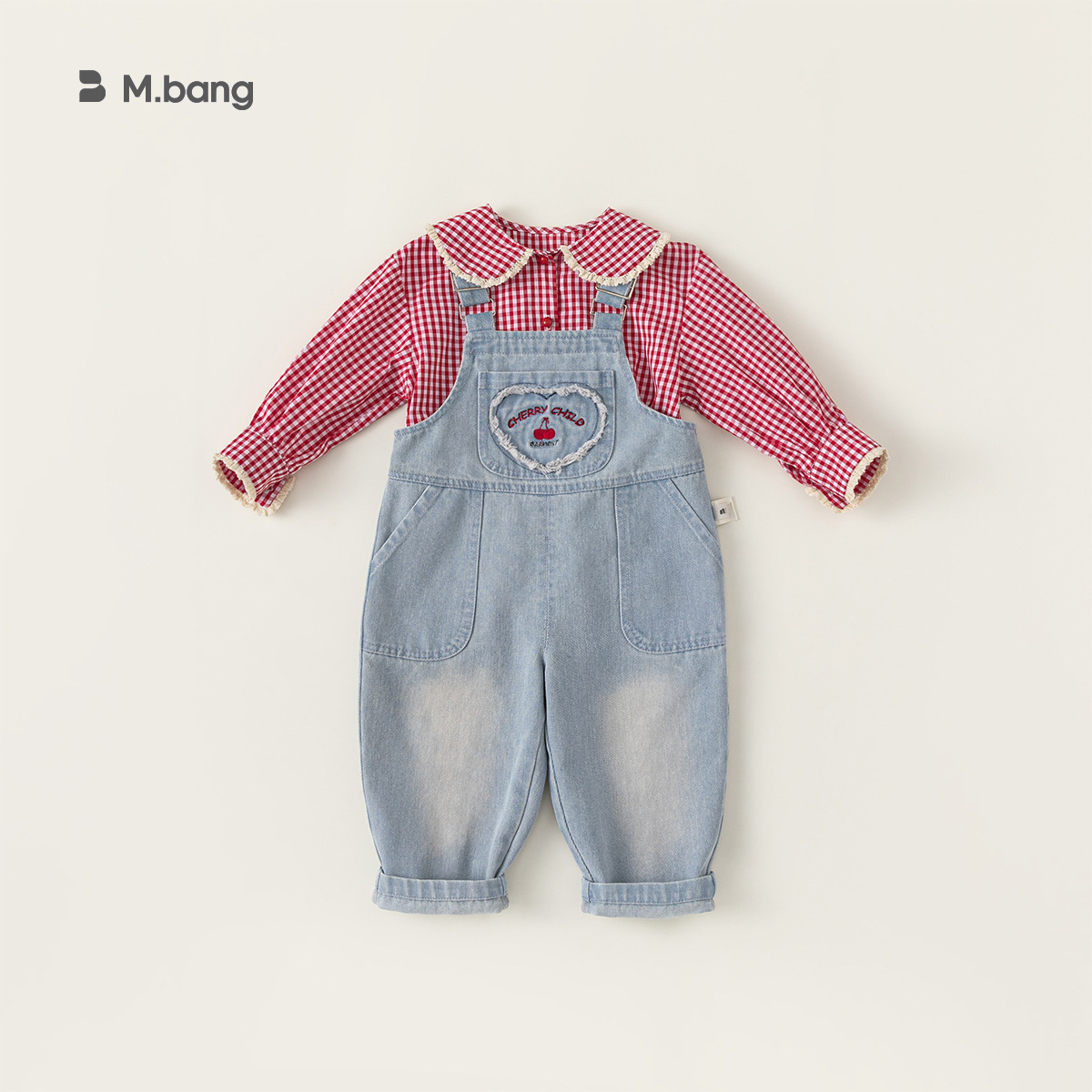 Babycity Girls Jeans Korean Style Children's Letter Embroidered Overalls Spring Children's Pants