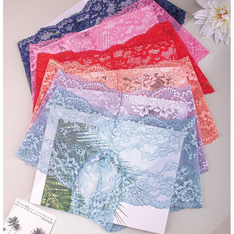 European and American 6-Piece Sexy Seamless Transparent Men's Lace Boxer Briefs Cross-Border Underwear Wholesale