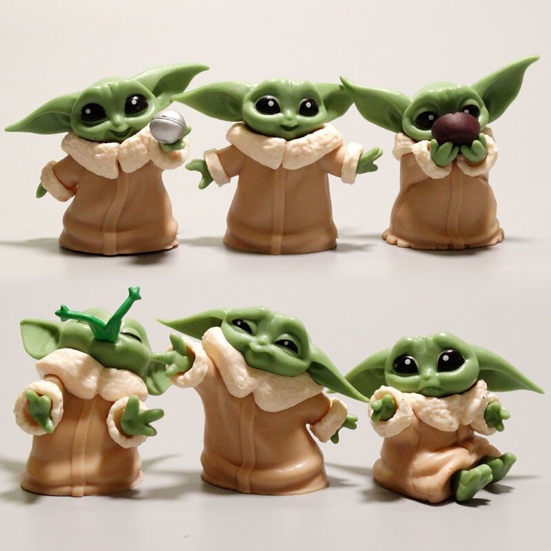 Baby Yoda Yoda Baby Figure Star Wars the Mandalorian Baby Black and White Warrior Alien Car Cartoon