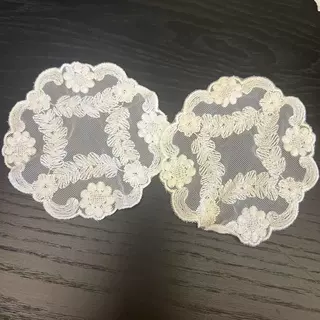 双德利韩复古装饰杯垫欧式镂空刺绣咖啡店ins风棉线白色拍摄道具