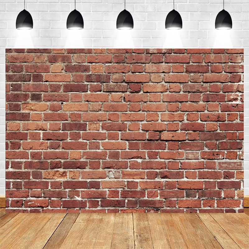 Retro red brick wall photo background newborn baby girl adult portrait photography background party photography studio props