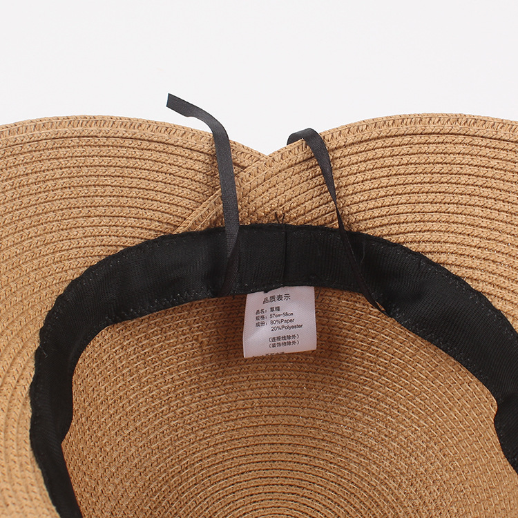 2022 New Summer Fashion Seaside Big Brim Back Slit Casual Sun Straw Hat Female display picture 8