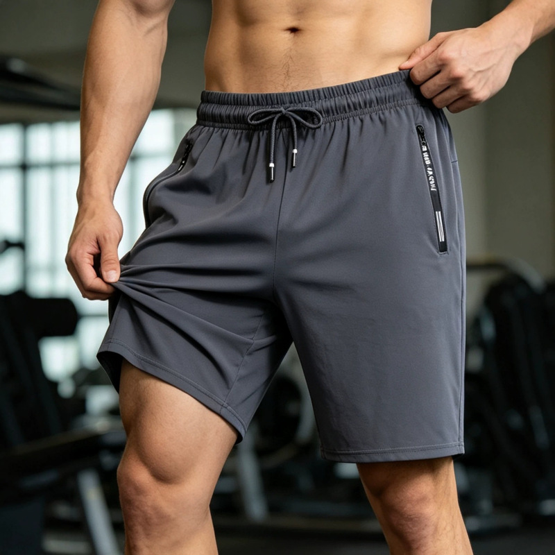 Men's summer thin shorts, trendy brand quick-dry pants, casual loose sports shorts, men's knee-length shorts, ice silk, plus size