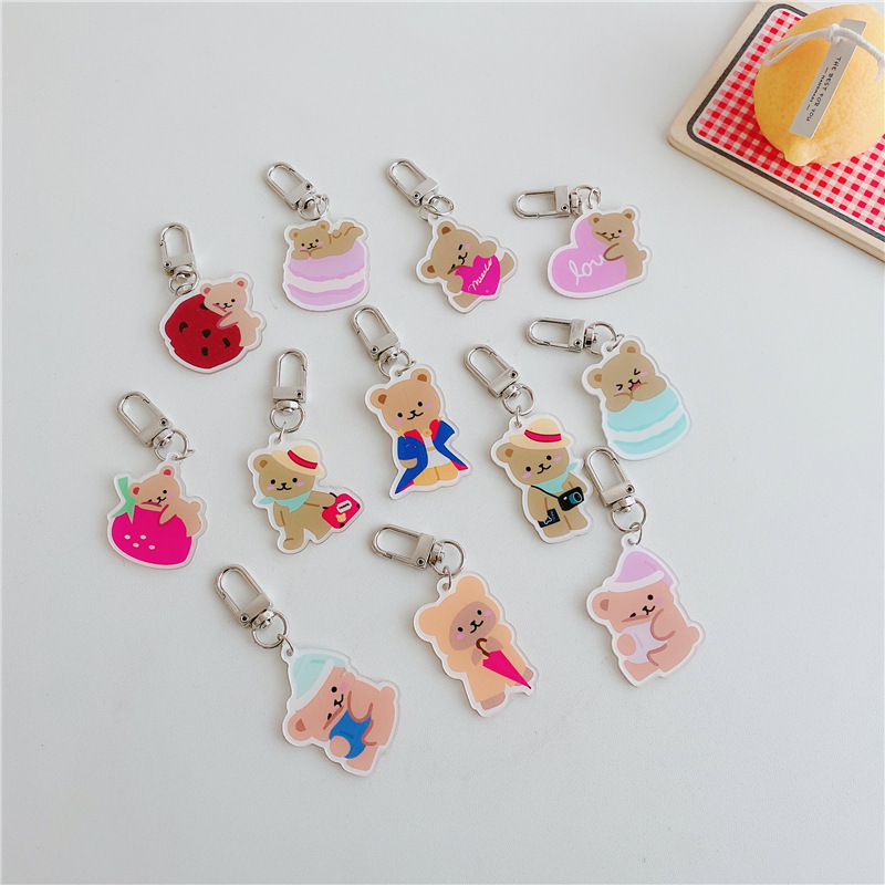 South Korea ins transparent soft candy bear acrylic chain keychain airpods protective case pendant South Korea ins transparent soft candy bear acrylic chain keychain airpods protective case pendant
