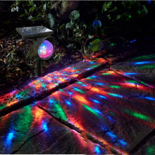 户外太阳能旋转彩色投影灯户外太阳能草地灯庭院灯太阳能灯
