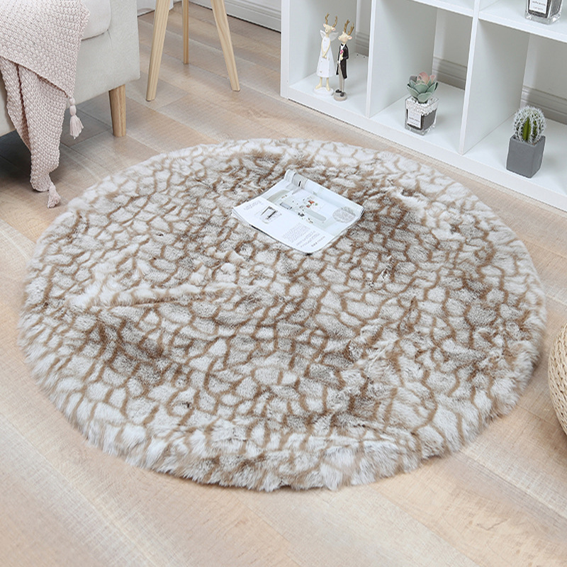 Car Carpet – Other Rug Bedroom Carpet - coral-pattern-imitation-rabbit-fur-40cm-diameter-round