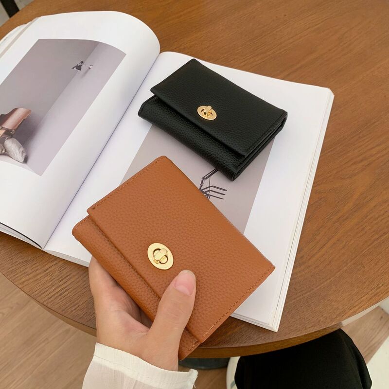 Women's short wallet new Korean trend solid color simple folding wallet multi-card wallet coin purse wholesale