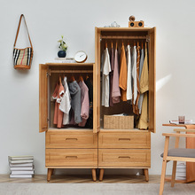 實木小衣櫃家用卧室儲物櫃原木收納櫃簡約現代小戶型窄衣櫥免安裝
