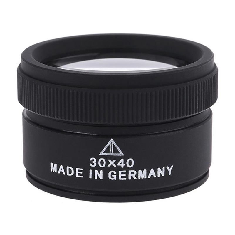 30*40全金属镀黄金色30倍珠宝玉器鉴定高倍放大镜 K9光学玻璃镜片