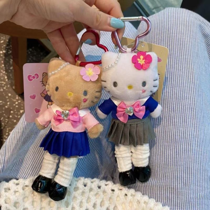 新款高校精灵长腿hellokitty包包挂件可爱毛绒公仔玩偶凯蒂猫挂饰|undefined