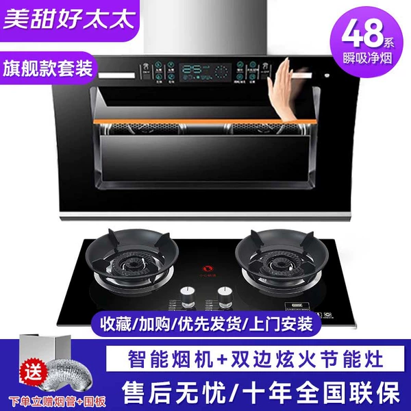 Top model range hood, dazzling fire gas stove [door installation]