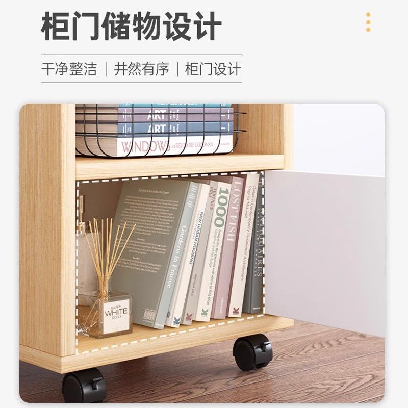 Mesa de cabezal de cama moderna y simple dormitorio contra la pared multicapa móvil de almacenamiento estante de almacenamiento multifuncional alquiler cabina de cama