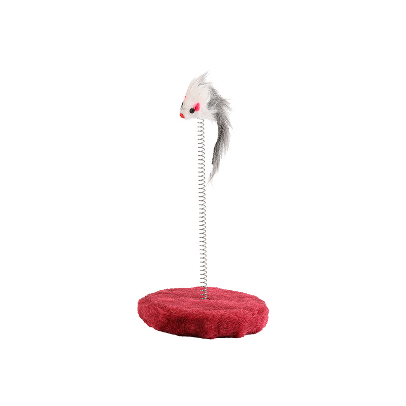 En stock redondo al por mayor pequeño gato escalada marco 10cm primavera ratón gato tablero del rasguño columna gato árbol salto plataforma gato juguete