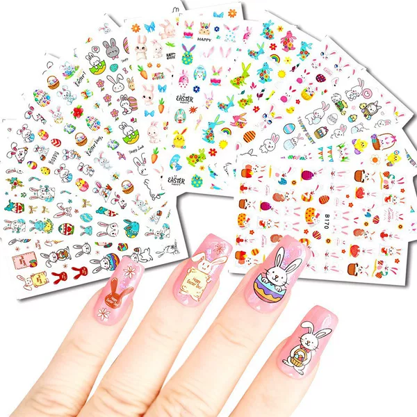 Nail Art New Nail Sticker Easter Cute Bunny B159-170 Single Set Self-adhesive