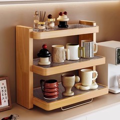 無垢材カップホルダー収納ラックウォーターカップラックティーカップコーヒーカップデスクトップ収納ラックカウンタートップブラックウォールナットカップ