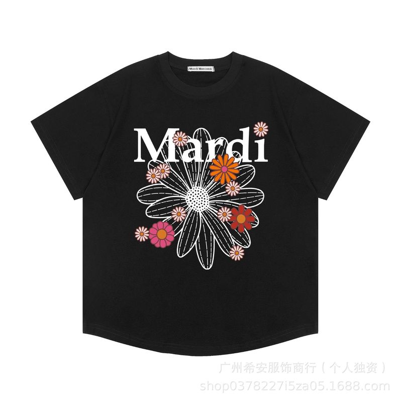 【高品质】韩国mardi雏菊短袖金高银同款腊肠狗T恤情侣百搭上衣女|undefined