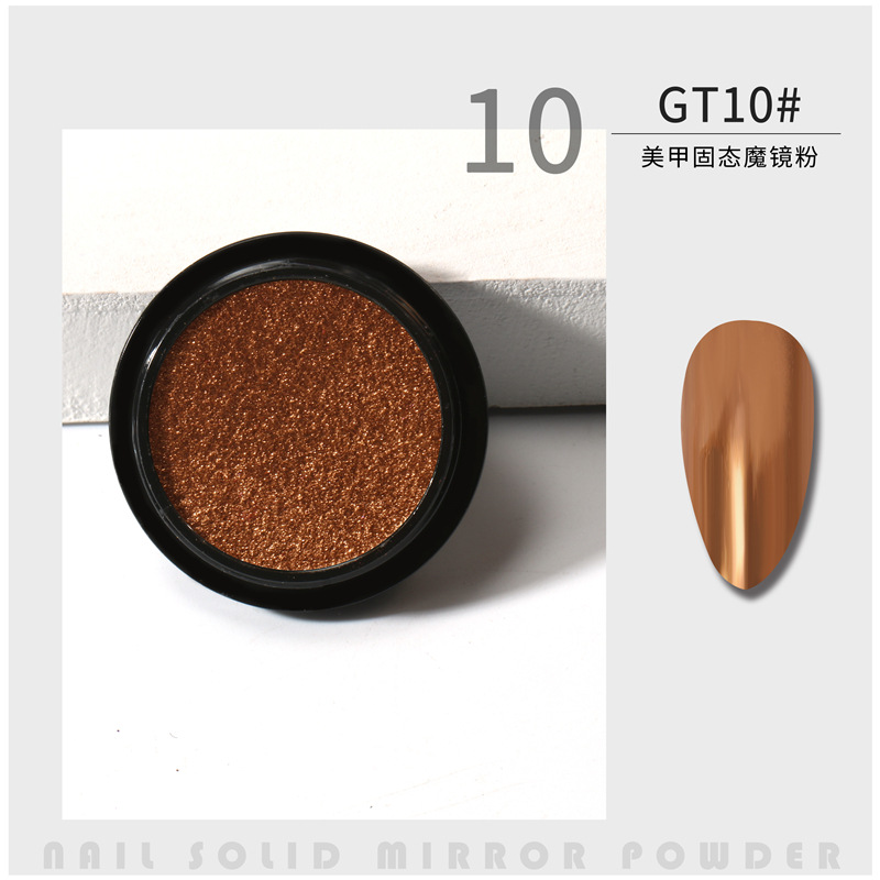 Suministro transfronterizo de uñas espejo mágico sólido en polvo sombra de ojos panqueque espejo sólido harina polvo de oro de titanio 2020 popular en línea