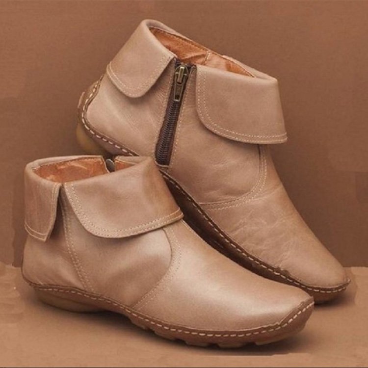 Bottes courtes à bout rond et talon moyen ShoeVault automne-hiver 2020 pour femmes, modèle Martin, pointure 43, marque indépendante_voghion.com