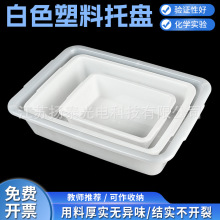 试剂瓶托盘白色方形塑料盆长方形教学仪器实验室用放置试剂托盘
