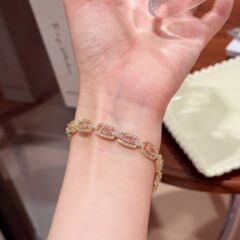 跨境欧美手链锆石彩宝新款手饰女宝石链条轻奢高级感饰品复古手链