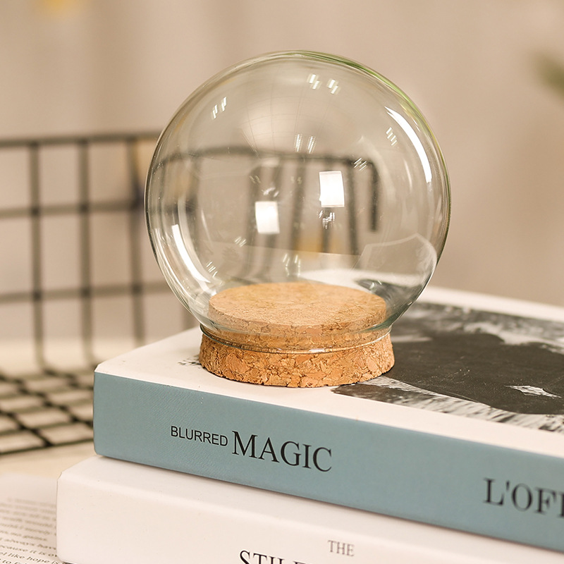 Factory Supply Endless Flower Glass Dome Transparent Glass Micro Landscape Dust Cover Creative Home Decor Ornament