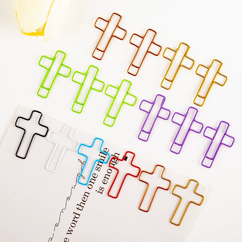 Восьмицветный крест в форме скрепки металлические цветные скрепки для креативных офисных документов
