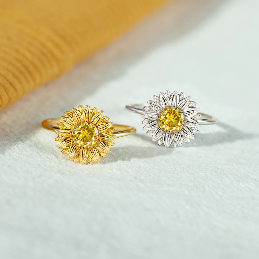 Street Occasion 925 Sterling Silver Material Flower Pattern 925 Sterling Silver Flower Rings