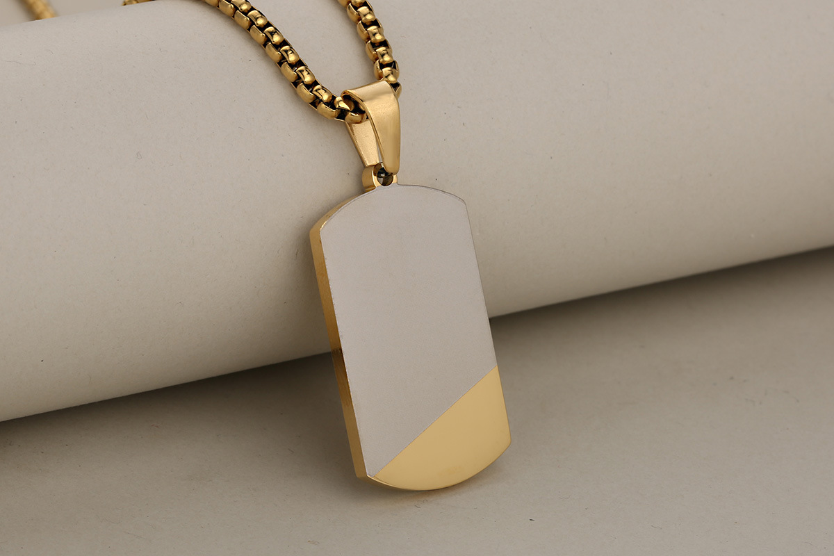 Pendant, Chain Jewelry Making Type 1 Piece 19.8*36.5mm 304 Stainless Steel Dog Tags Pendant Chain