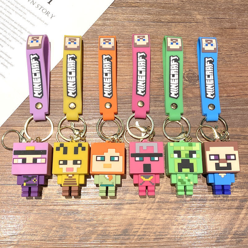 New Minecraft keychain pendant game merchandise keyring small gift car bag decoration wholesale New Minecraft keychain pendant game merchandise keyring small gift car bag decoration wholesale