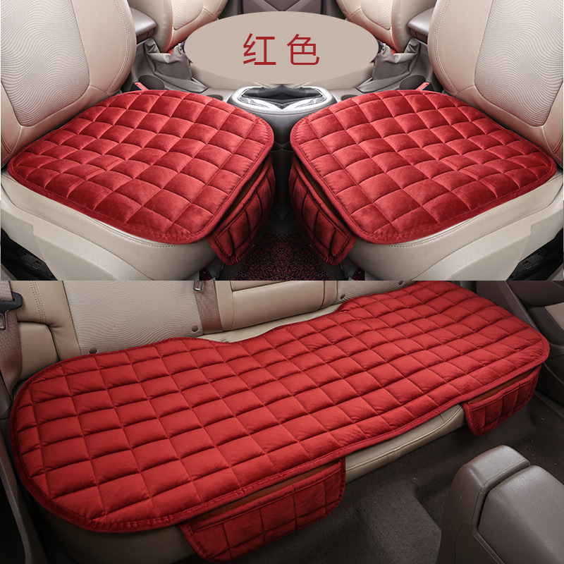 国境を越えたWISH冬用車用ぬいぐるみ3点セット、滑り止め、一体型、背もたれなし、市松模様、結ばない、工場直販|undefined