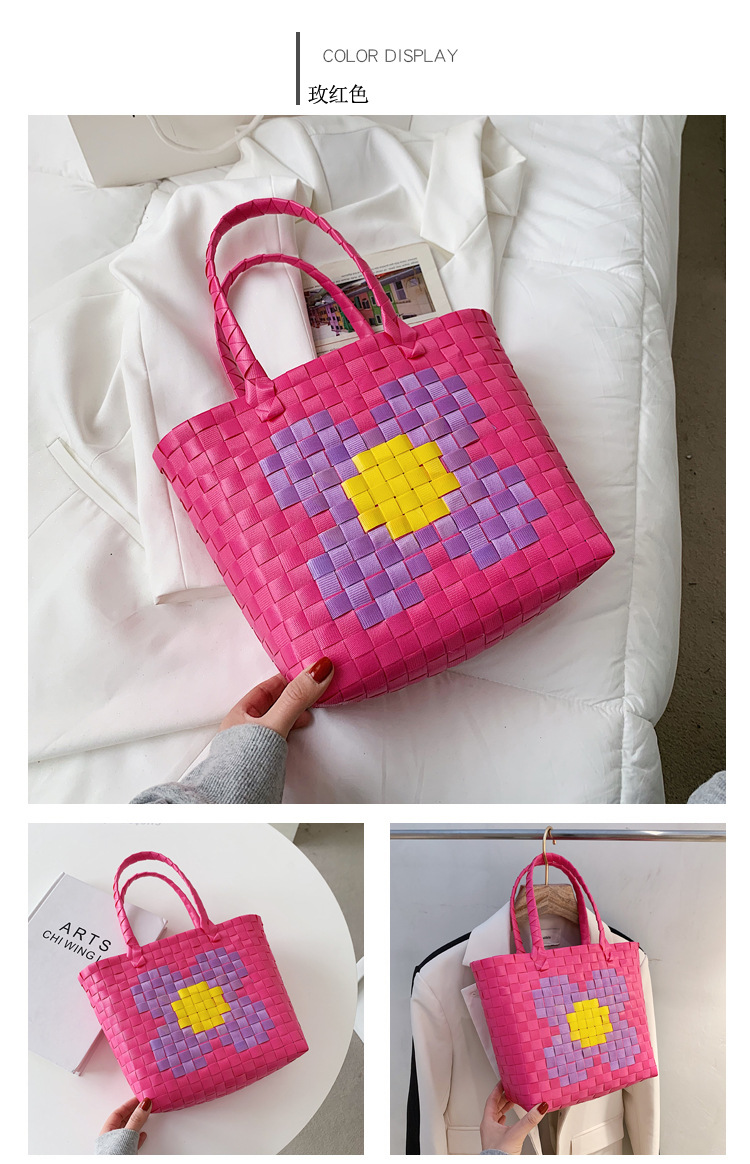 Fashion Color Woven Portable Bag display picture 18