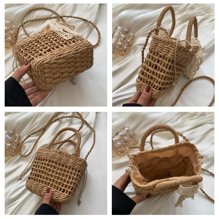 Geflochtene Strohtasche Für Den Sommer Am Strand Und Urlaub_voghion.com
