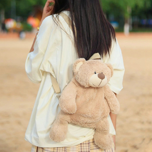 Xiaohongshu's same style Korean version cute plush doll backpack women's casual small backpack personalized cartoon bear bag