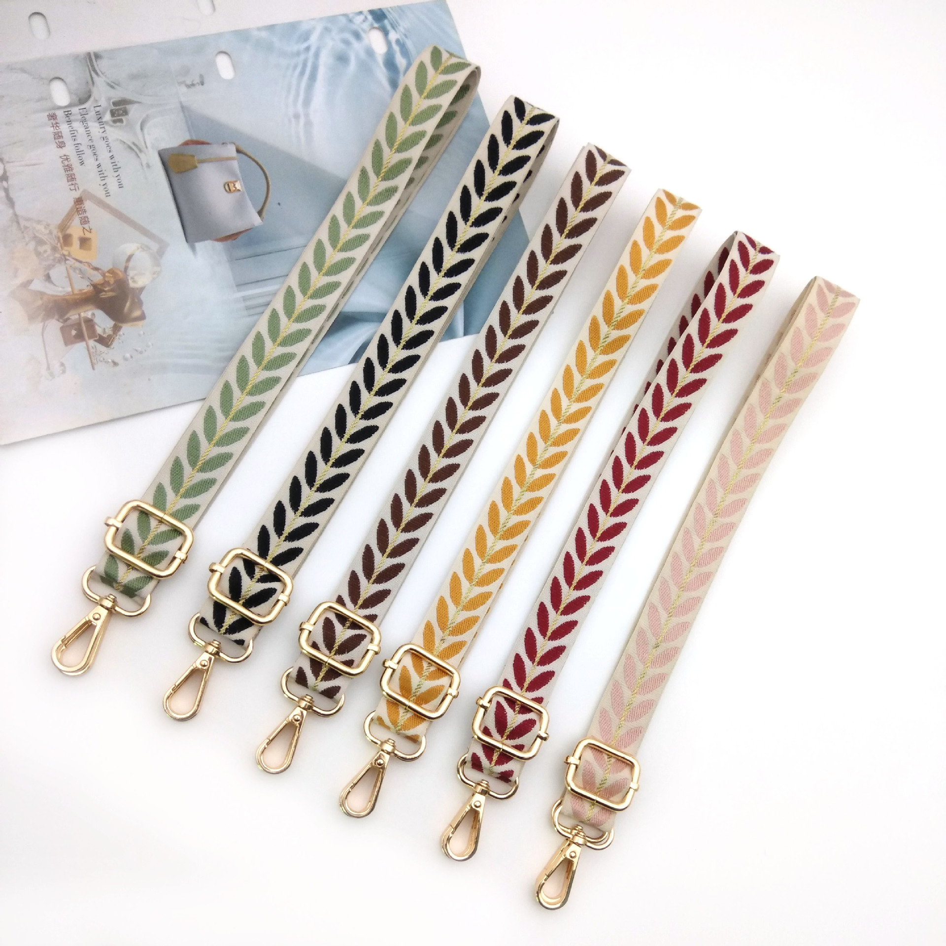 37g Weight Bag Strap Bag Accessories Type 1 Piece Quantity Holiday, Daily Occasion Polyester Material Leaf Pattern Casual Style 1 Piece Polyester Leaf Bag Strap 1