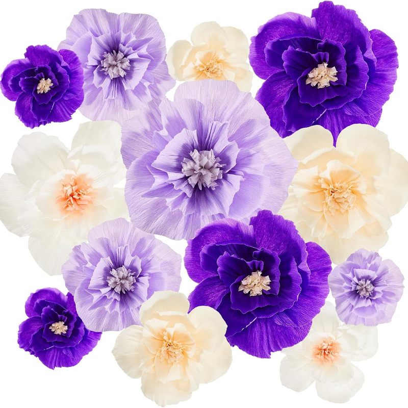 色のしわの紙の花は厚くて立体の紙の花の芸のしわの紙の誕生日の結婚式のテーマのパーティーのウェディングルームは装飾を配置します。|undefined