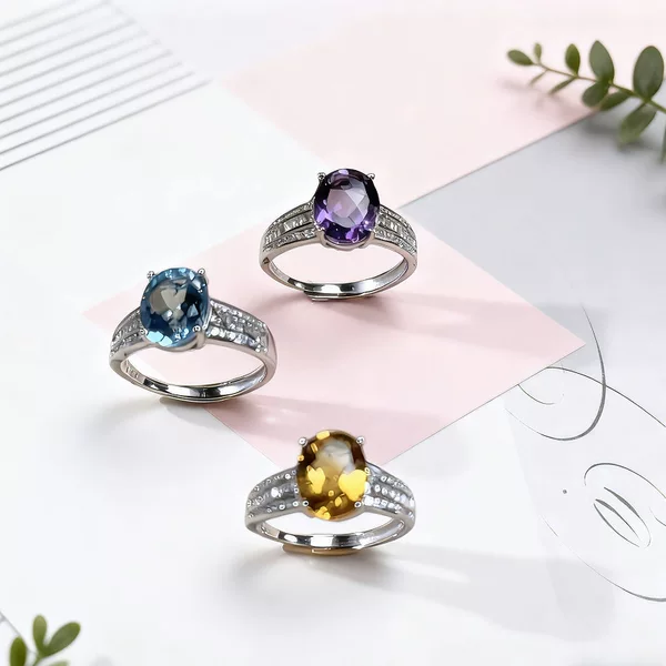 Natural gemstone ring, classic design, elegant and light luxury, adjustable ring for women, versatile zircon ring that does not fade