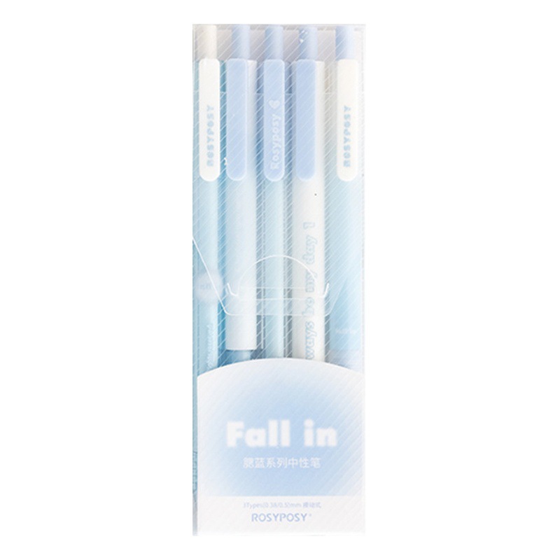 RosyPosy suave conjunto gradiente se ruboriza pluma conjunto chica corazón Prensa cepillo de agua pregunta pluma se ruboriza pluma de gel