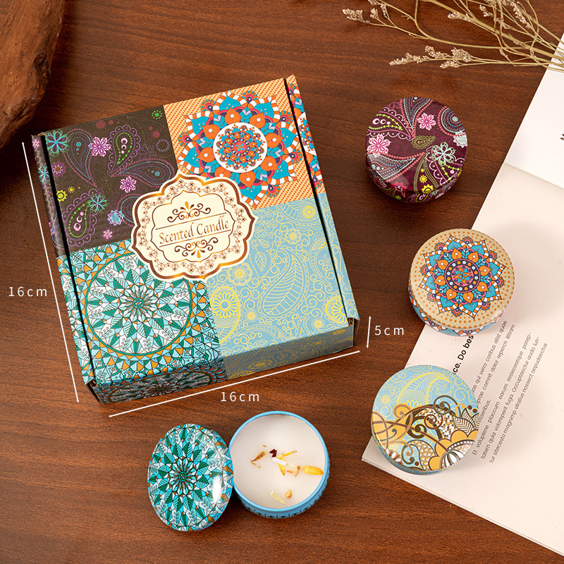 Vela aromática natural premium en lata, cera de soja sólida, cera de soja para el hogar, fragancia vegetal de bosque, para uso festivo.