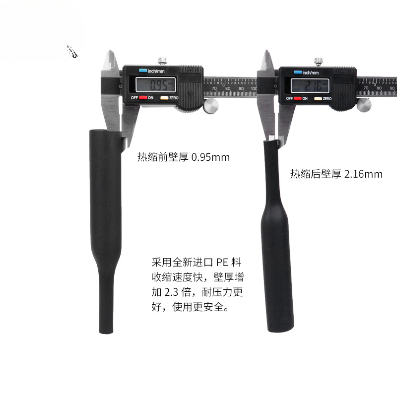 Aislamiento 3 veces doble pared pegamento tubo de contracción térmica espesado pegamento impermeable eléctrico contracción contracción 12.7-60m