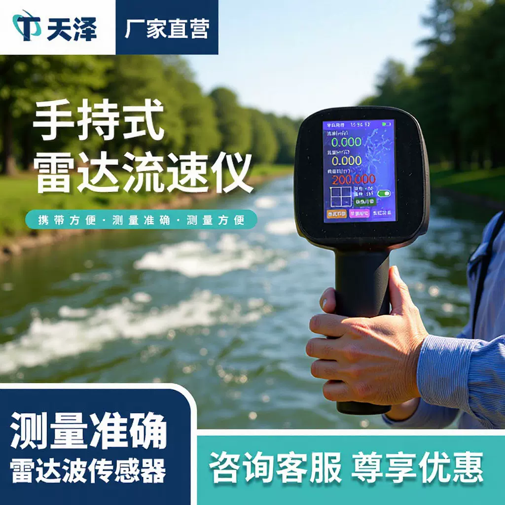 电波流速仪应急项目手持式流速仪河流水流污水泥浆水文流速监测仪