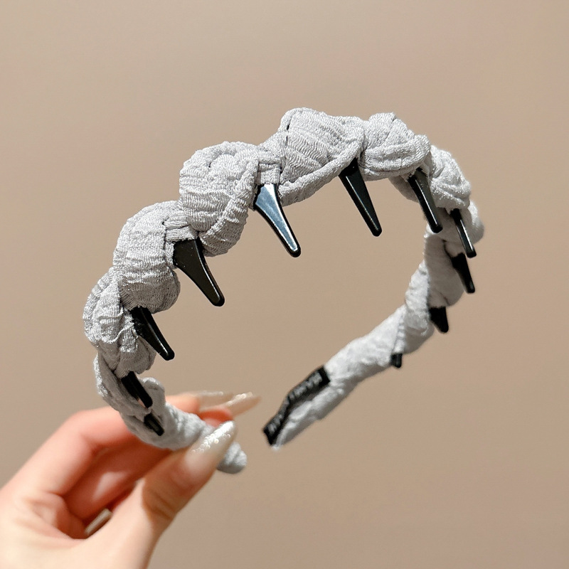 Diámetro flash Louis princesa de París, banda de cabello para la mujer no estrangulada, banda de cabello para lavar la cara, cabeza de cabeza alta con dientes antideslizantes, toque de cabello para el cabello