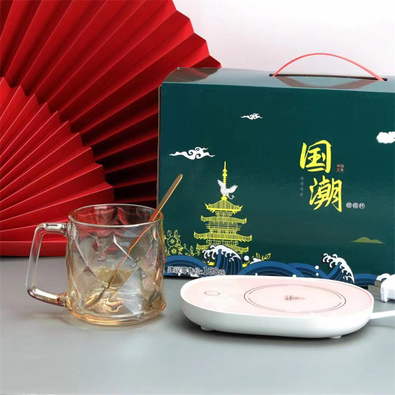 Copa de vidrio taza de temperatura constante caja de regalo de negocios de alta apariencia con tapa regalo de mano taza de agua fábrica al por mayor de vidrio