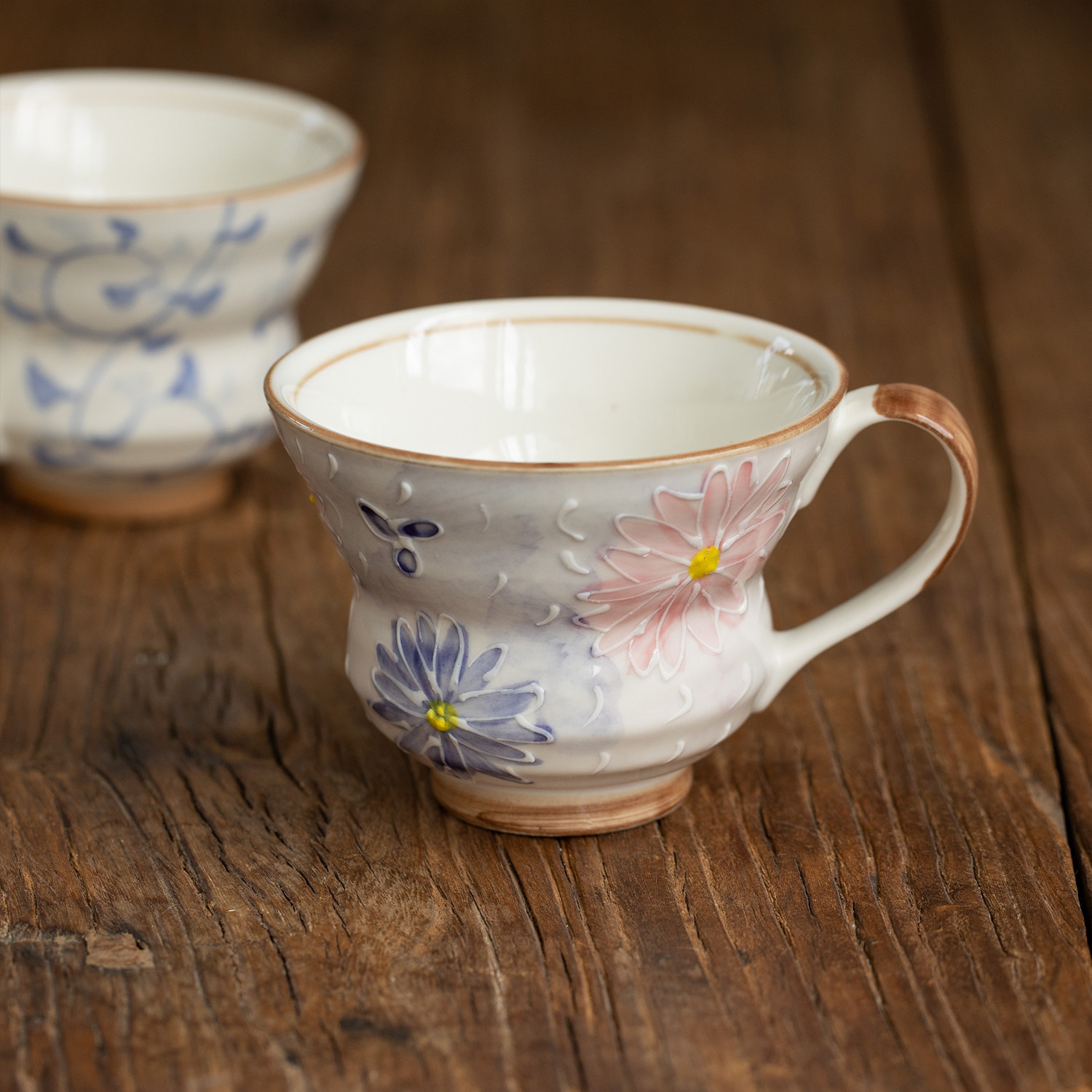 Japanese import ceramic coffee tea cup, hand painting
