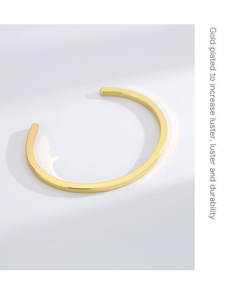 Bracelet jonc ouvert unique plaqué or 18k bijoux mode unisexe_voghion.com