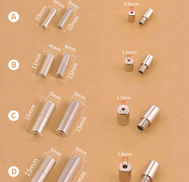 S925 Sterling Silver DIY Silver Accessories Necklace Screw Connection Buckle Accessories Red Rope Bracelet Beaded Spacer Beads Woven Jewelry